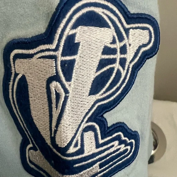 Streetwear Style Light Blue T-Shirt with NBA Patches - Picture 4 of 10